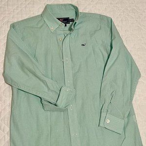 Green and white checked Vineyard Vines Button Down